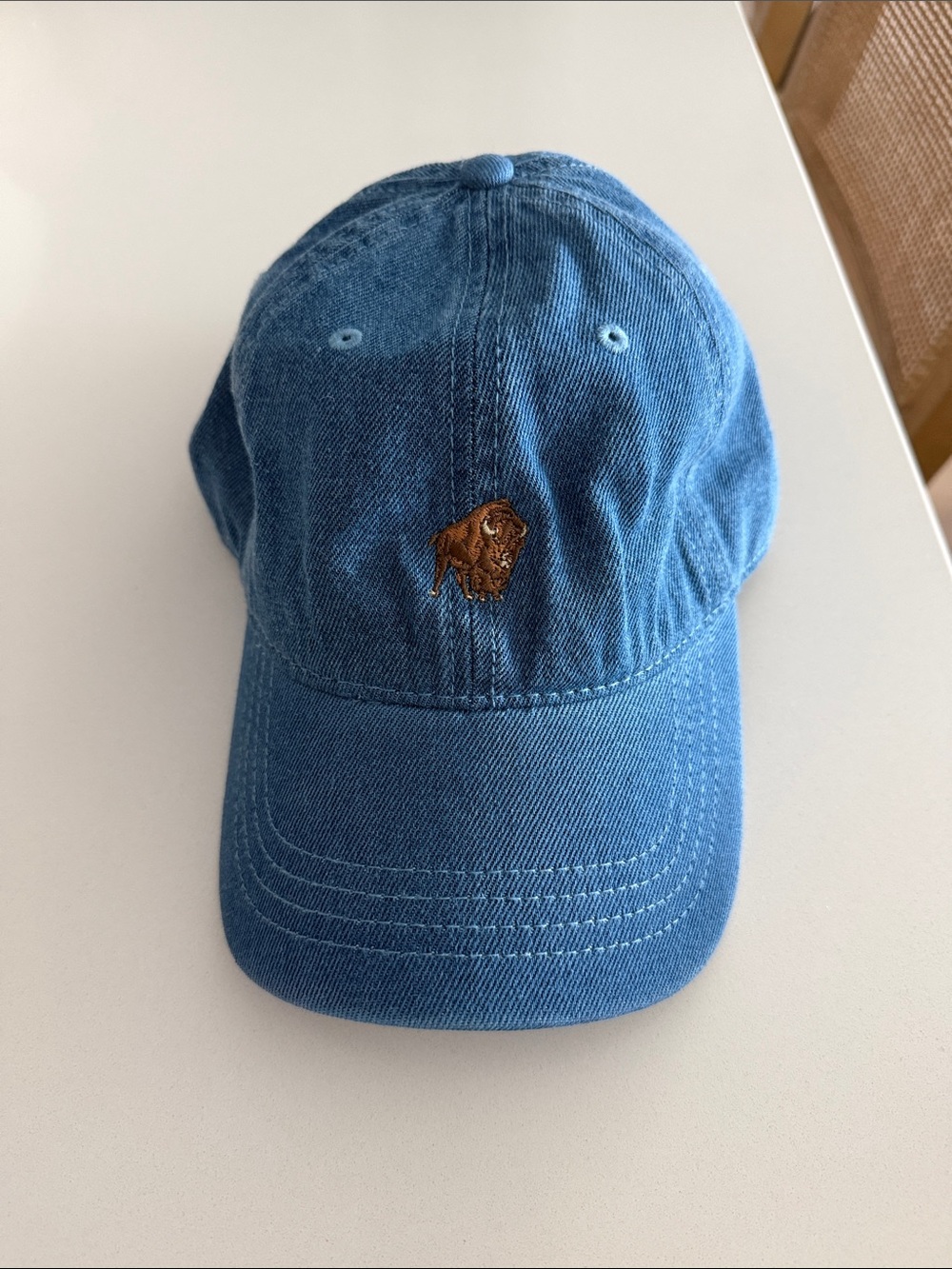 OTTO Denim Blue Buffalo Embroidered Baseball Cap